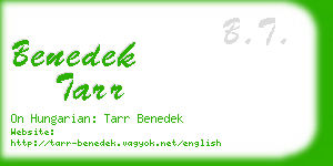 benedek tarr business card